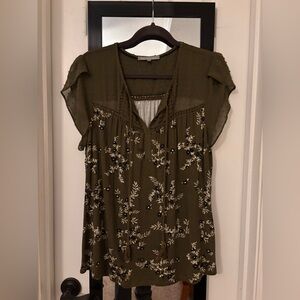 Daniel Rainn Olive Floral Top